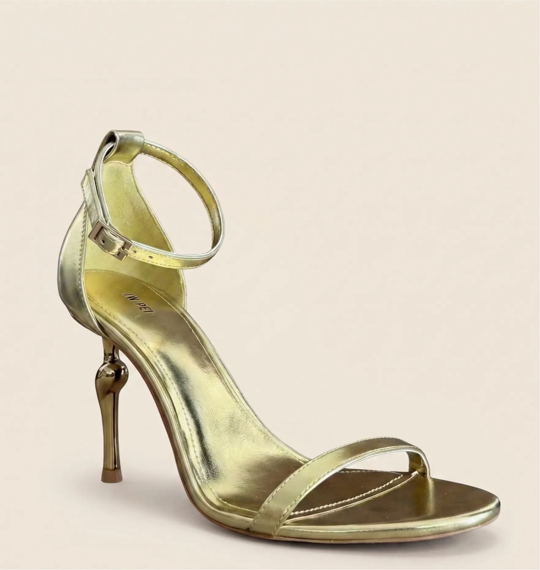 JW PEI Gold Women Alivia Ankle Strap Sandals  SKU: 1SDS27X005-8_Gold Image 01
