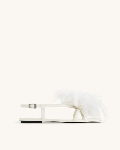 JW PEI_White_Fluffy Flats Sandals_1SDS37-2_White_01