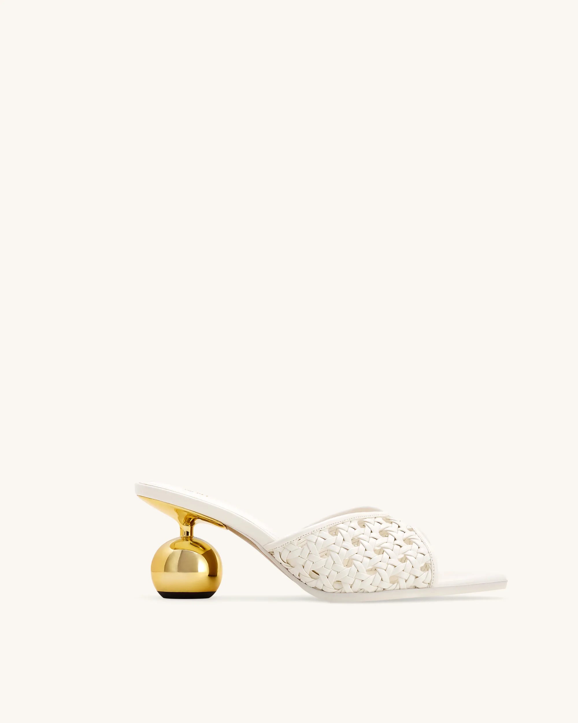 JW PEI White  Ellie Woven Sphere Heel Mules SKU: 1SDS78-2_White Image 02
