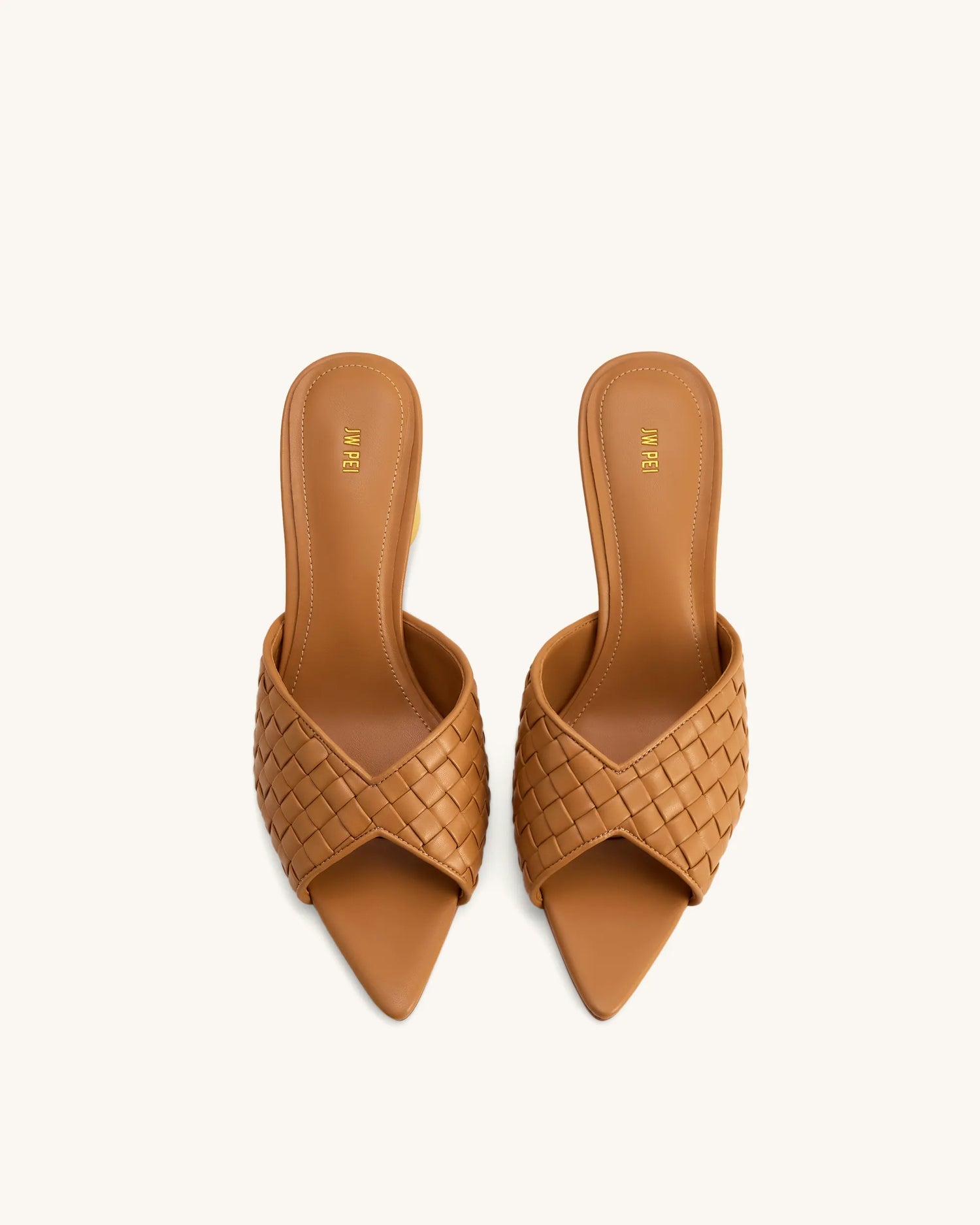 JW PEI Khaki  Ellie Braided Sphere Heel Mules SKU: 1SDS78-32_Khaki Image 01