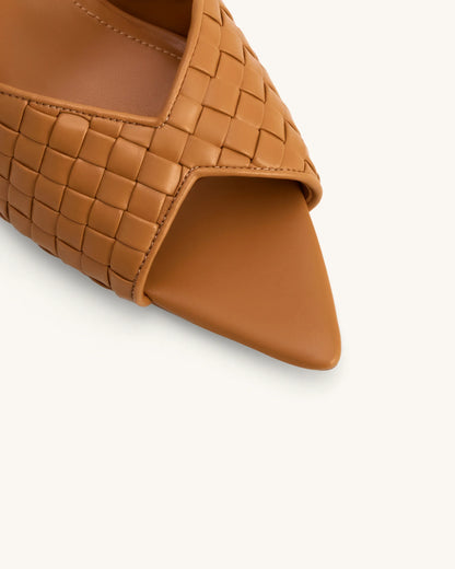 JW PEI Khaki  Ellie Braided Sphere Heel Mules SKU: 1SDS78-32_Khaki Image 03