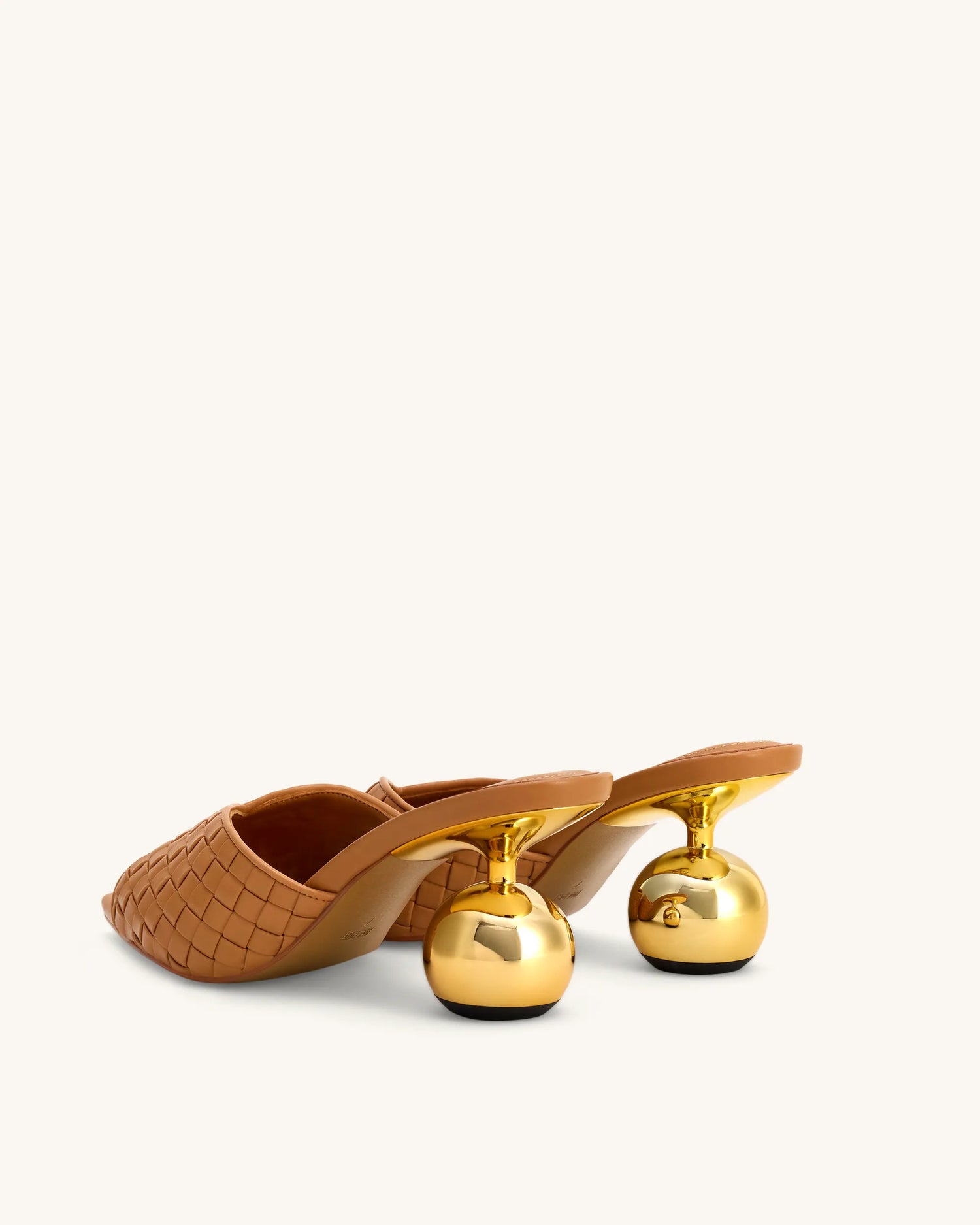 JW PEI Khaki  Ellie Braided Sphere Heel Mules SKU: 1SDS78-32_Khaki Image 06