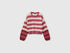 Benetton Fuchsia Girls Two-Tone Striped Sweater SKU: 1UWVQ10AF_903 Image 01
