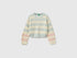 Benetton Soft Pink Girls Two-Tone Striped Sweater SKU: 1UWVQ10AF_904 Image 01