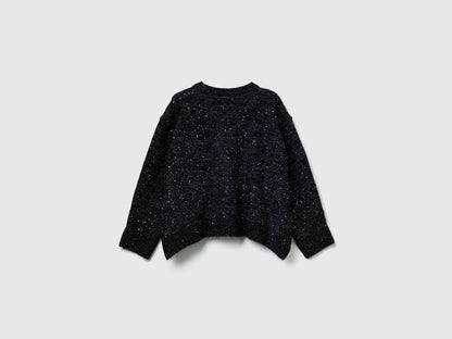 Benetton_Black_Sweater in Wool and Lurex Blend_1VPUC108V_100_02