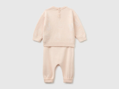 Benetton Soft Pink Girl Knitted Set with Bunnies SKU: 1ZOCB101J_35P Image 02