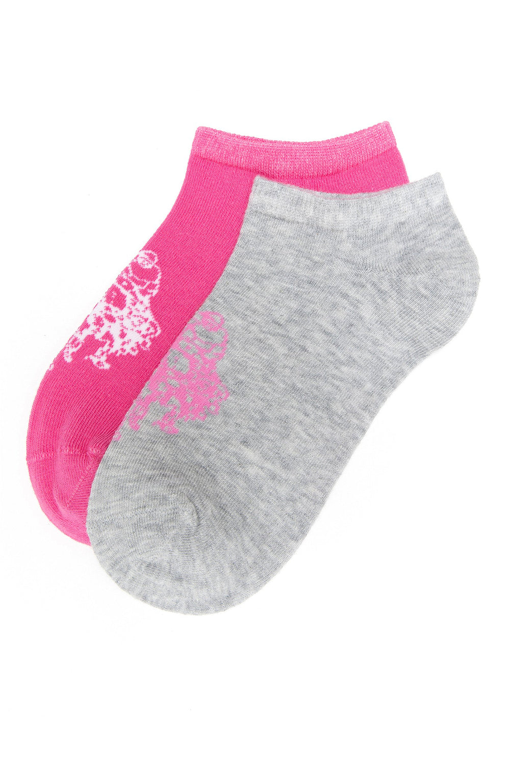 2-Pack Grey And Pink Low Socks
