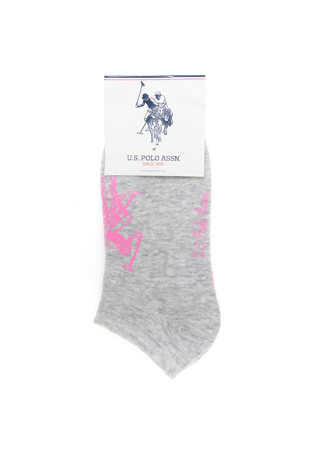 2-Pack Grey And Pink Low Socks