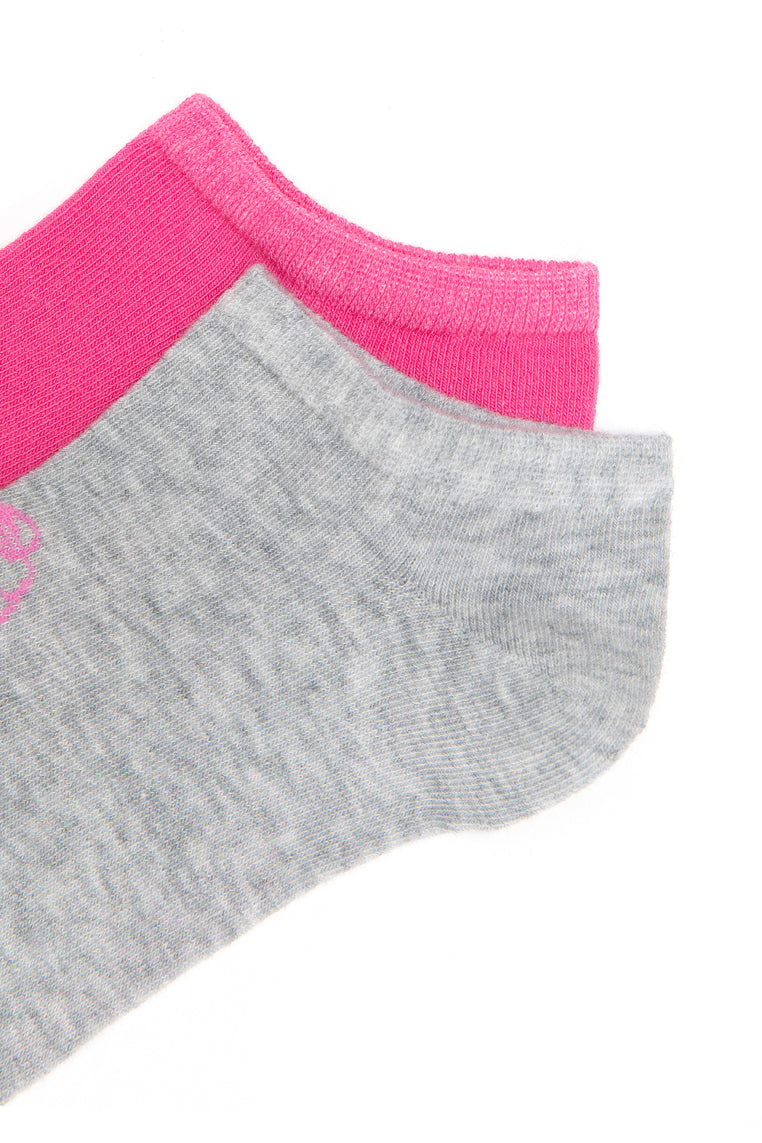 2-Pack Grey And Pink Low Socks