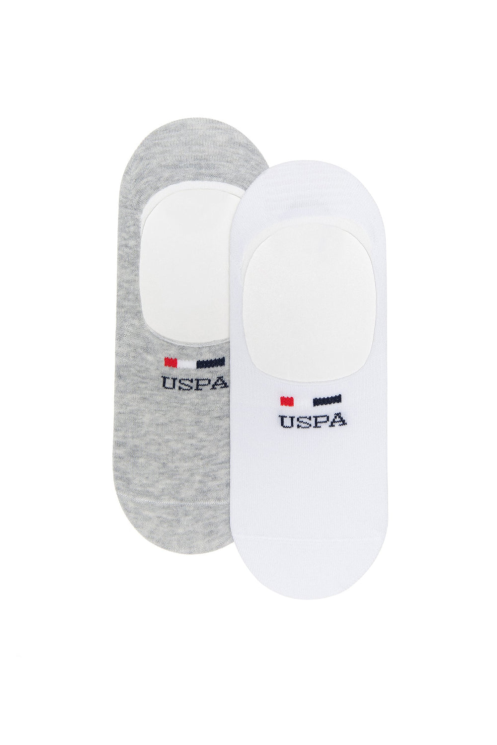 2-Pack White And Grey No Show Socks