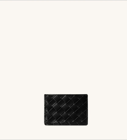 JW PEI Black Women Woven Texture Card Holder  SKU: 20035-112_Black Image 02