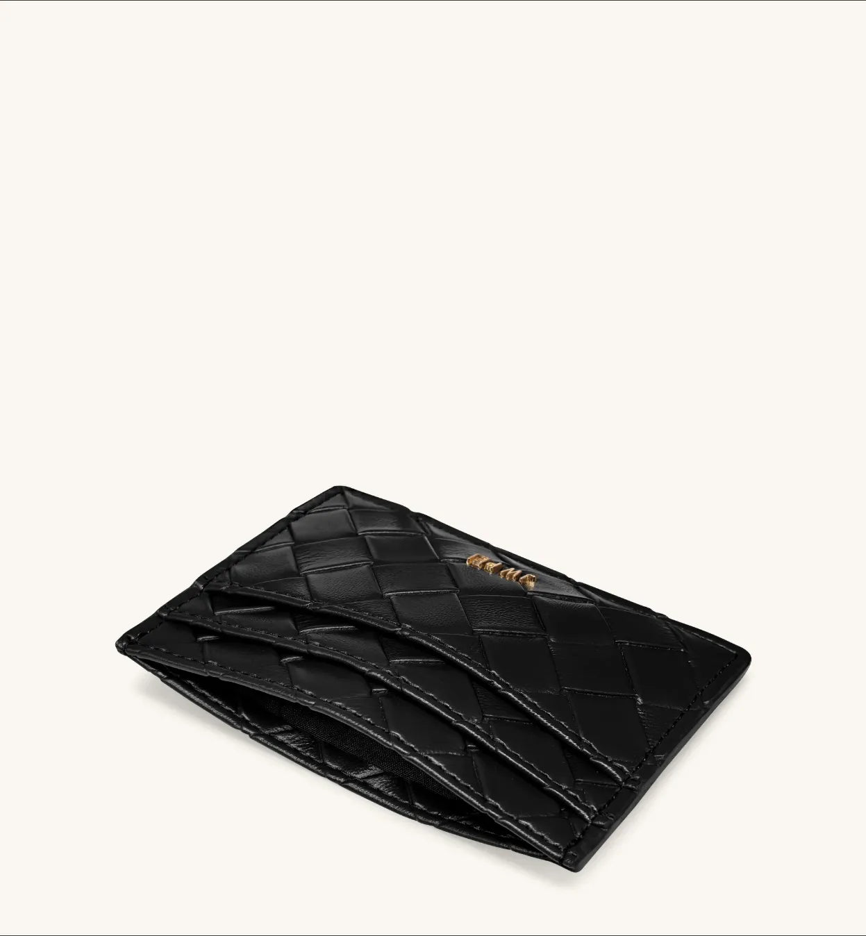 JW PEI Black Women Woven Texture Card Holder  SKU: 20035-112_Black Image 03