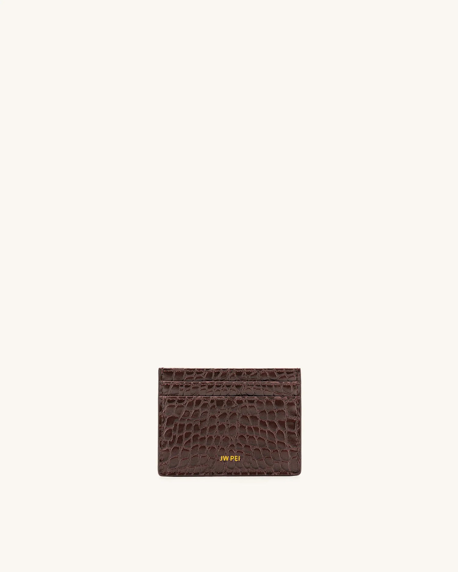 JW PEI Brown Women The Card Holder  SKU: 20035-13_Brown Croc Image 01