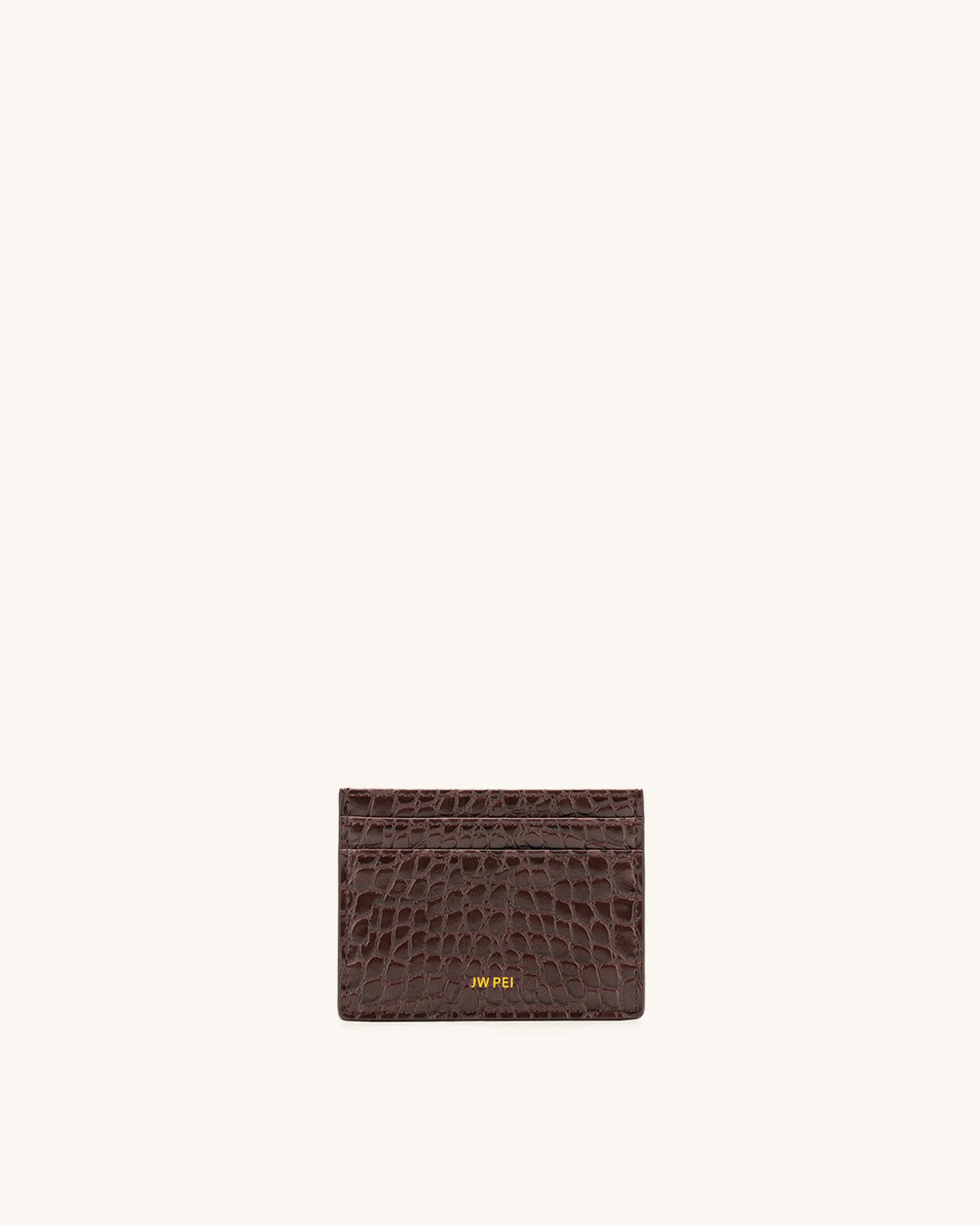 JW PEI Brown Women The Card Holder  SKU: 20035-13_Brown Croc Image 01
