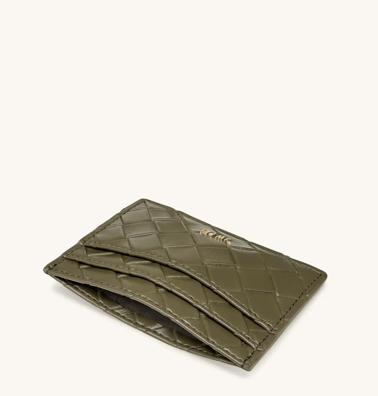 JW PEI Olive Green Women Woven Texture Card Holder SKU: 20035-71_Olive Green Image 03