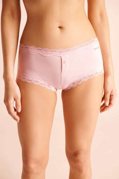 La Vie en Rose Blushing Bride Women Super Soft Lace Trim Boyshort Panty SKU: 20100246_60000 Image 03