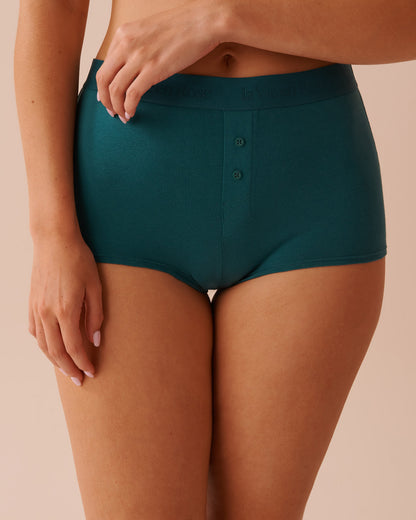 Cotton and Logo Elastic Band High Waist Boyleg Pan_20100520_30032_01