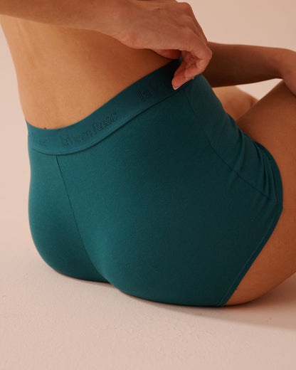 Cotton and Logo Elastic Band High Waist Boyleg Pan_20100520_30032_03