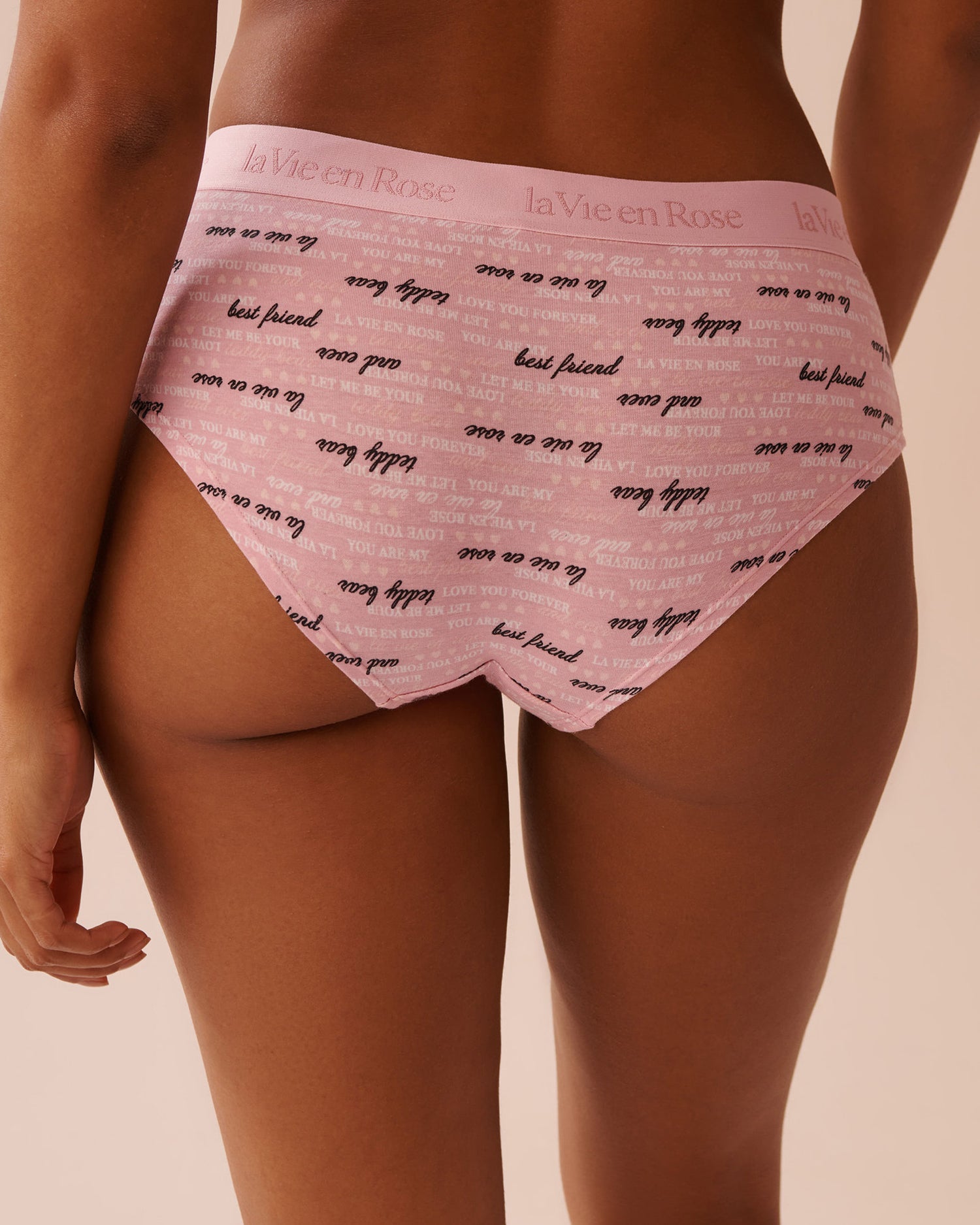 La Vie en Rose_Cotton and Logo Elastic Band Hiphugger Panty_20100548_P60340_02