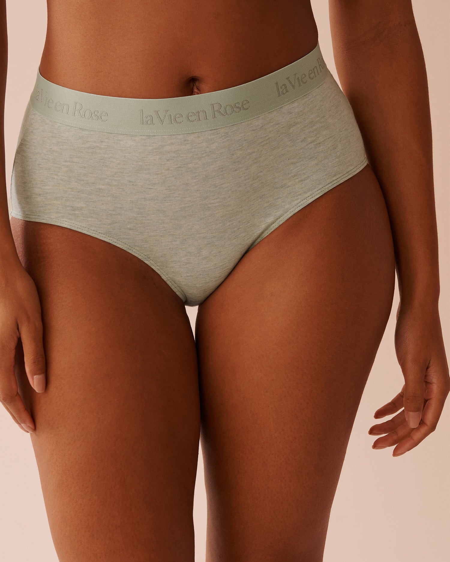 La Vie en Rose_Cotton and Logo Elastic Band High Waist Bikini Pan_20100549_30099_01