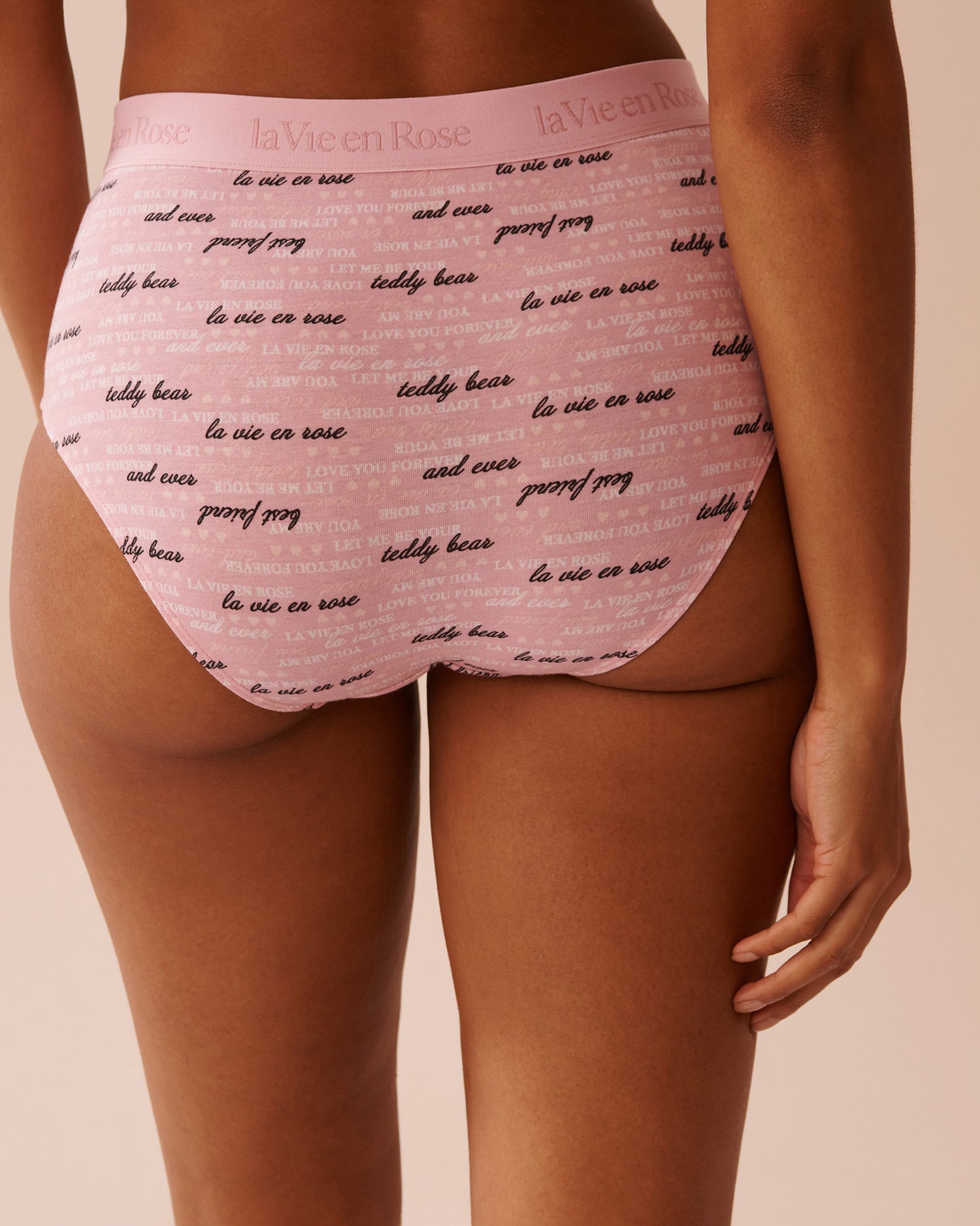 La Vie en Rose_Cotton and Logo Elastic Band High Waist Bikini Pan_20100549_P60340_02