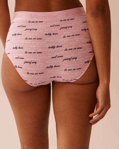 La Vie en Rose_Cotton and Logo Elastic Band High Waist Bikini Pan_20100549_P60340_02