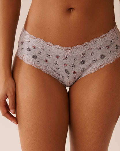 La Vie en Rose_Comfy Grey Mix Flowers_Cotton and Lace Trim Cheeky Panty_20100616_P00441_01