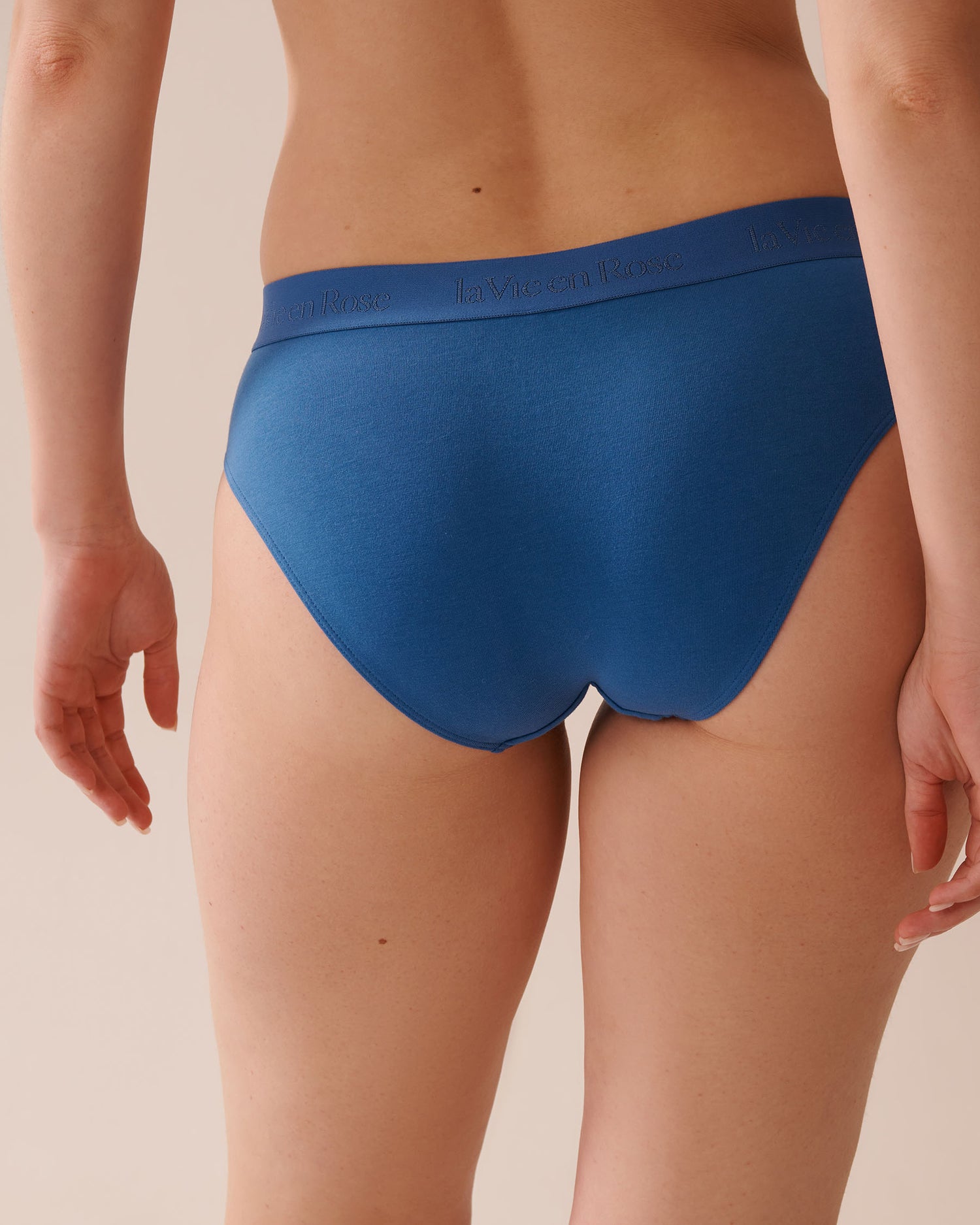 La Vie en Rose_Bright Cobalt_Cotton and Logo Elastic Band Bikini Panty_20100620_40229_02