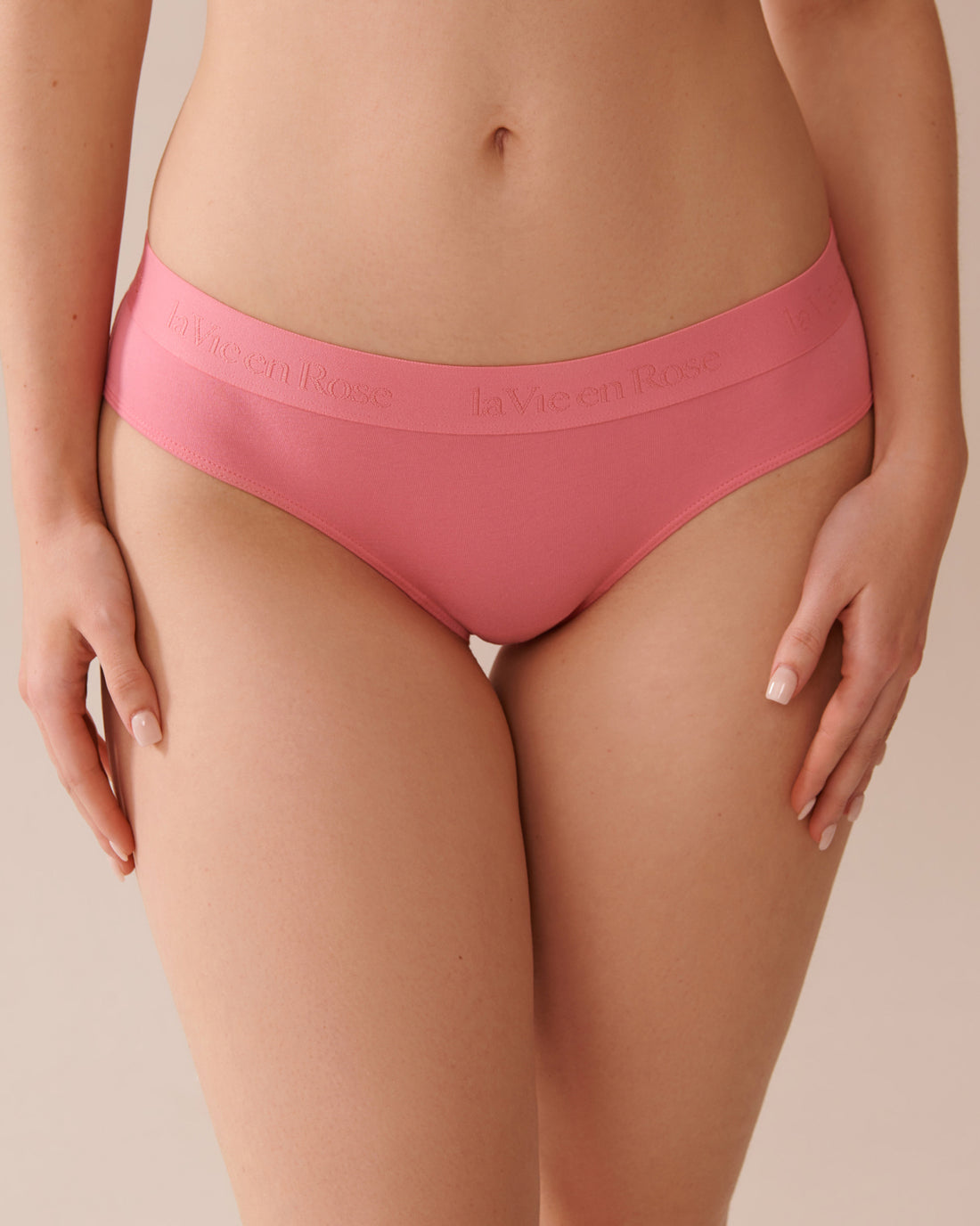 La Vie en Rose_Chateau Rose_Cotton and Logo Elastic Band Bikini Panty_20100620_60203_01