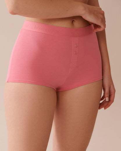 La Vie en Rose_Chateau Rose_Cotton and Logo Elastic Band High Waist Boyleg Pan_20100621_60203_01