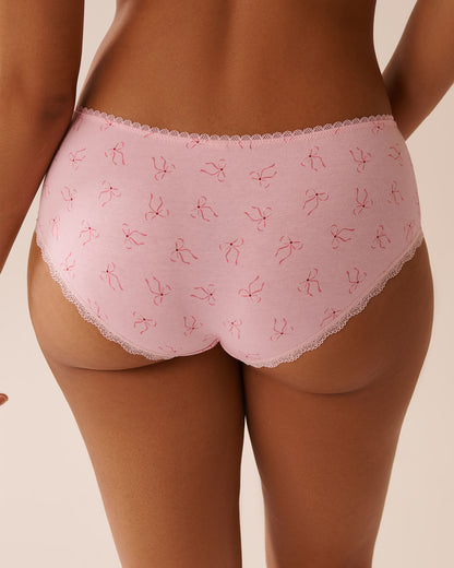La Vie en Rose_Parfait Pink Bow_Cotton and Lace Detail Hiphugger Panty_20100624_P60395_02