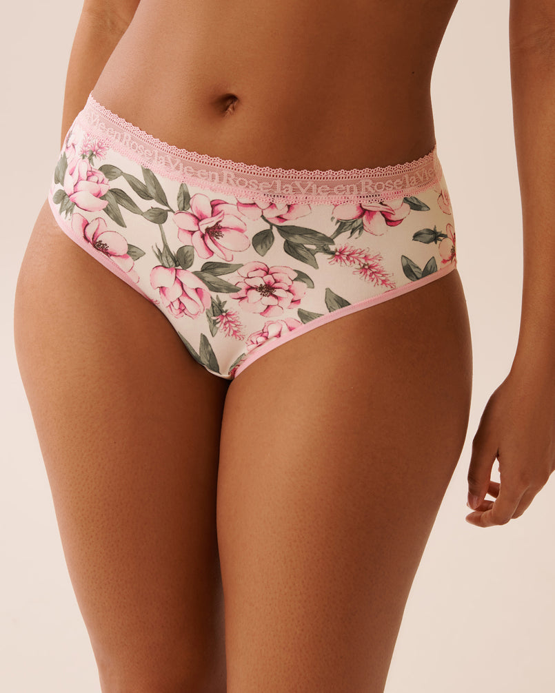 La Vie en Rose_Snow White Big Floral_Super Soft Lace Trim High Waist Bikini Panty_20100627_P10512_01