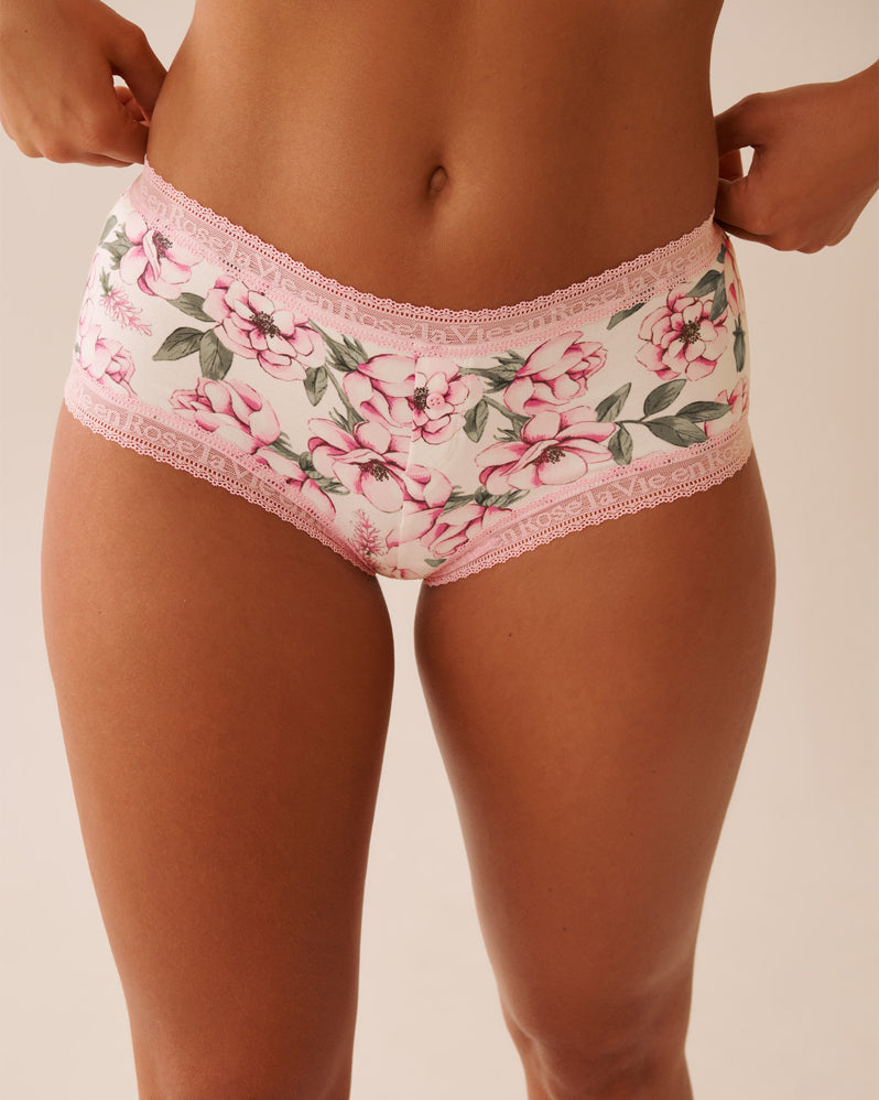 La Vie en Rose_Snow White Big Floral_Super Soft Lace Trim Boyleg Panty_20100628_P10512_01