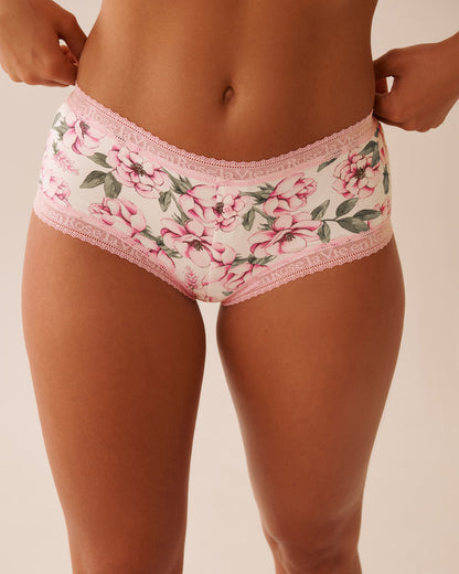 La Vie en Rose_Snow White Big Floral_Super Soft Lace Trim Boyleg Panty_20100628_P10512_01