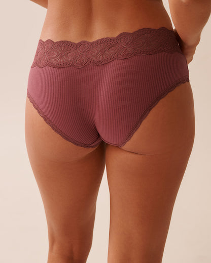 La Vie en Rose_Dry Rose_Lace Trim Ribbed Hiphugger Panty_20100632_60111_02