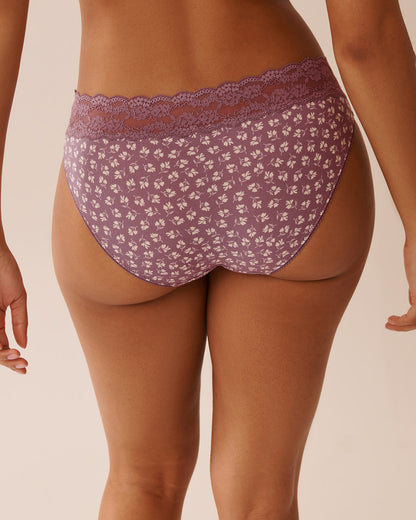 La Vie en Rose_Grapeade Ditsy Flowers_Cotton and Lace Band Bikini Panty_20100635_P50096_02