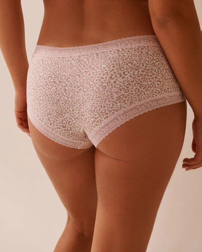 La Vie en Rose_Pale Lilac Leopard_Super Soft Lace Trim Boyleg Panty_20100653_P50099_02