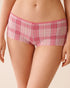 La Vie en Rose_Cherry Blossom Pink Plaid_Ruffle Trim Cotton Boyleg Panty_20100687_P60427_01