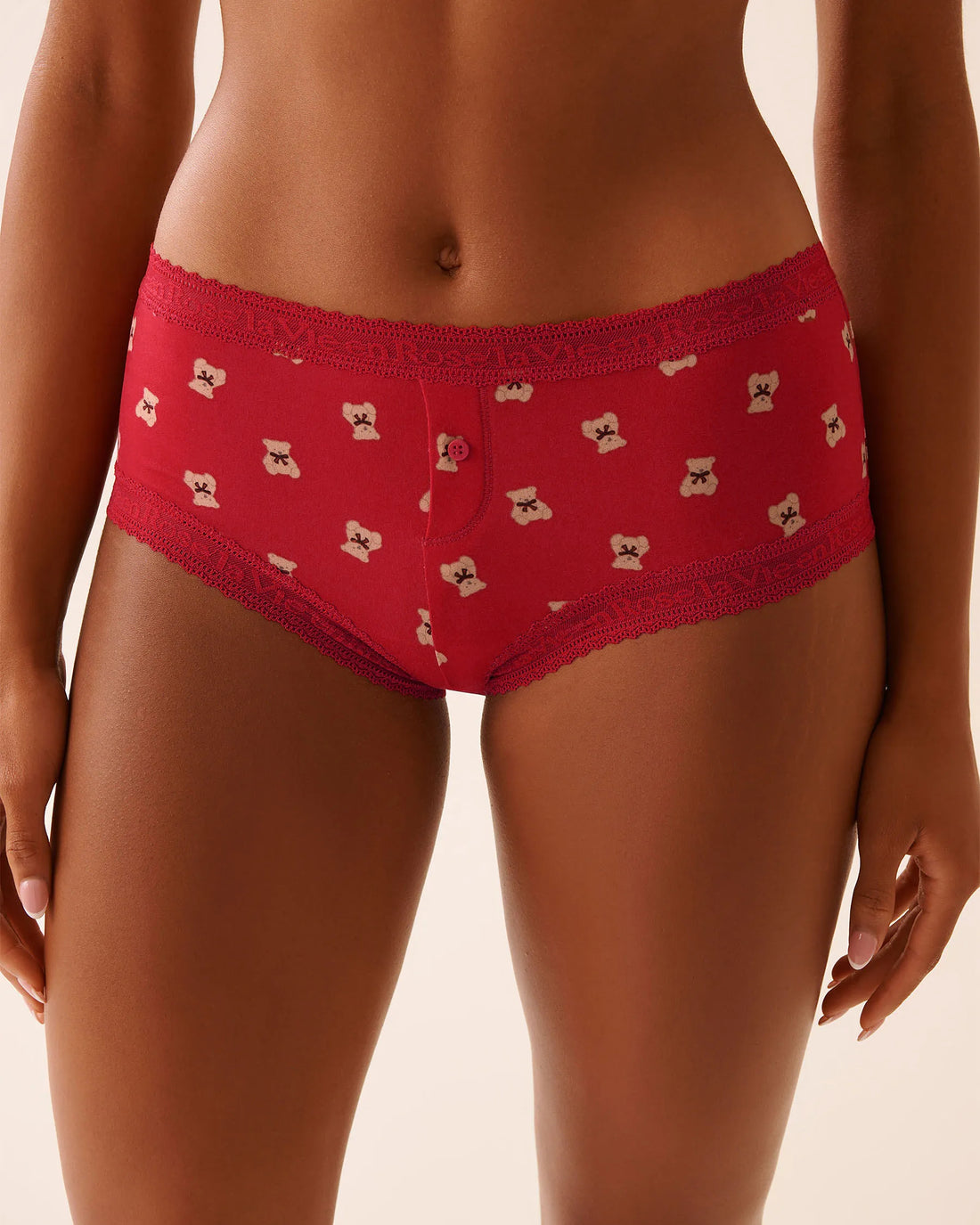 La Vie en Rose_Savvy Red Teddy Bear_Super Soft Lace Trim Boyleg Panty_20100692_P60429_01