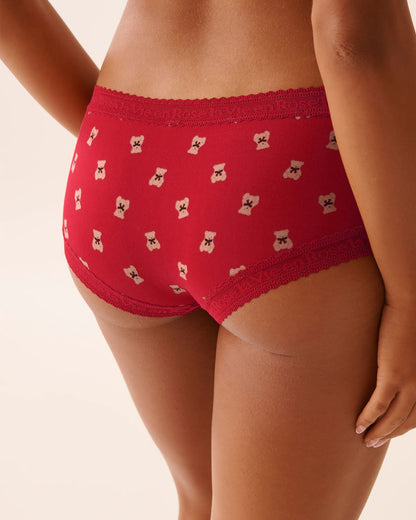 La Vie en Rose_Savvy Red Teddy Bear_Super Soft Lace Trim Boyleg Panty_20100692_P60429_02