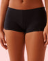 La Vie en Rose_Black Beauty_Bow & Ruched Cotton Boyshort Panty_20100696_00001_01
