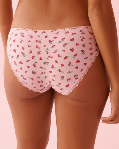La Vie en Rose_Tickled Pink Strawberry_Cotton and Lace Detail Bikini Panty_20100699_P60440_02