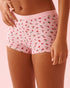 La Vie en Rose_Tickled Pink Strawberry_Cotton and Logo Elastic Band High Waist Boyshort Panty_20100703_P60440_01