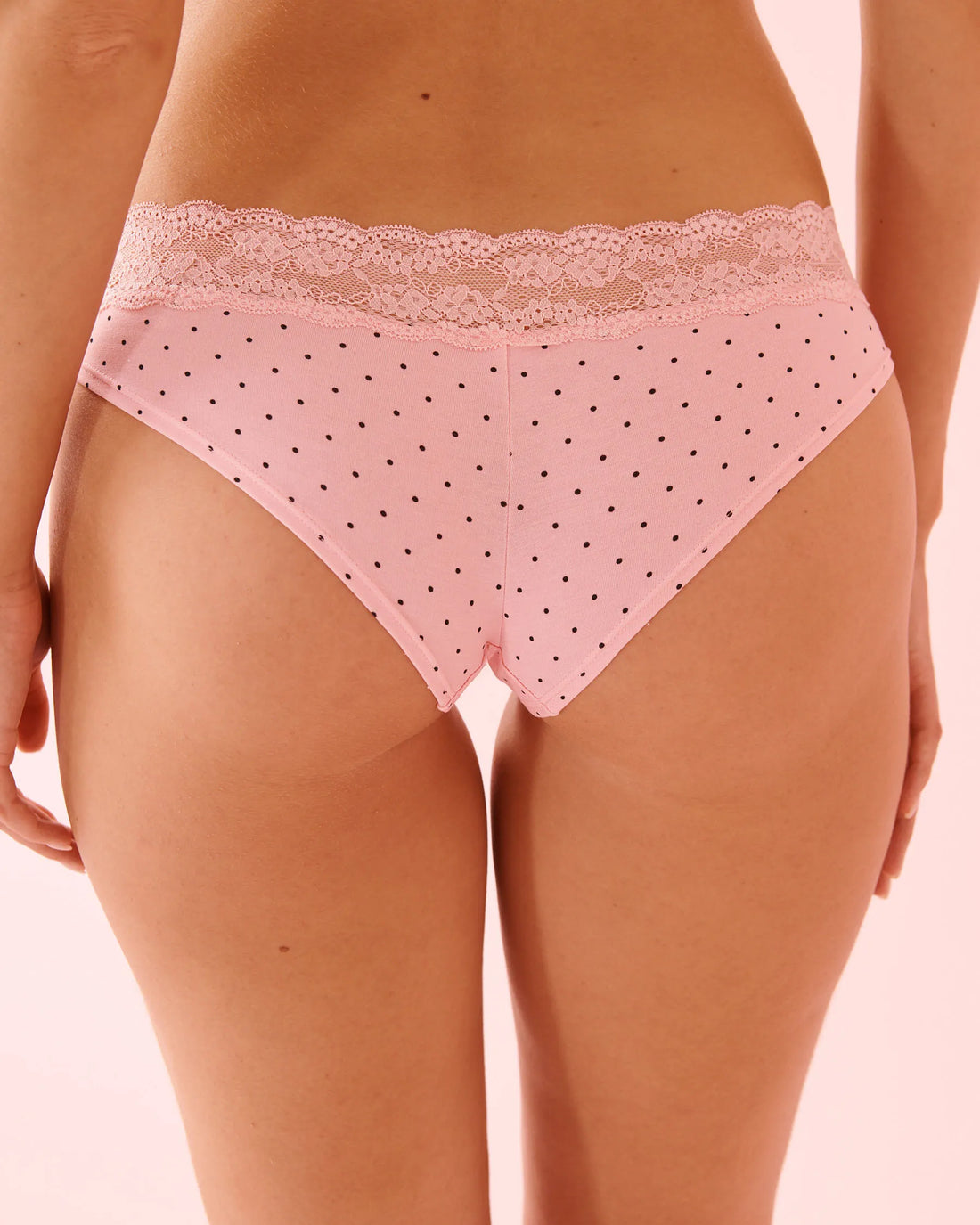 La Vie en Rose Tickled Pink Dots Women Cotton and Lace Band Cheeky Panty SKU: 20100705_P60459 Image 02