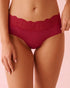 La Vie en Rose_Persian Red_Lace Trim Ribbed Hiphugger Panty_20100712_60090_01