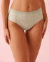 La Vie en Rose Mineral Gray Floral Women Super Soft Lace Trim High Waist Bikini Panty SKU: 20100720_P30142 Image 01