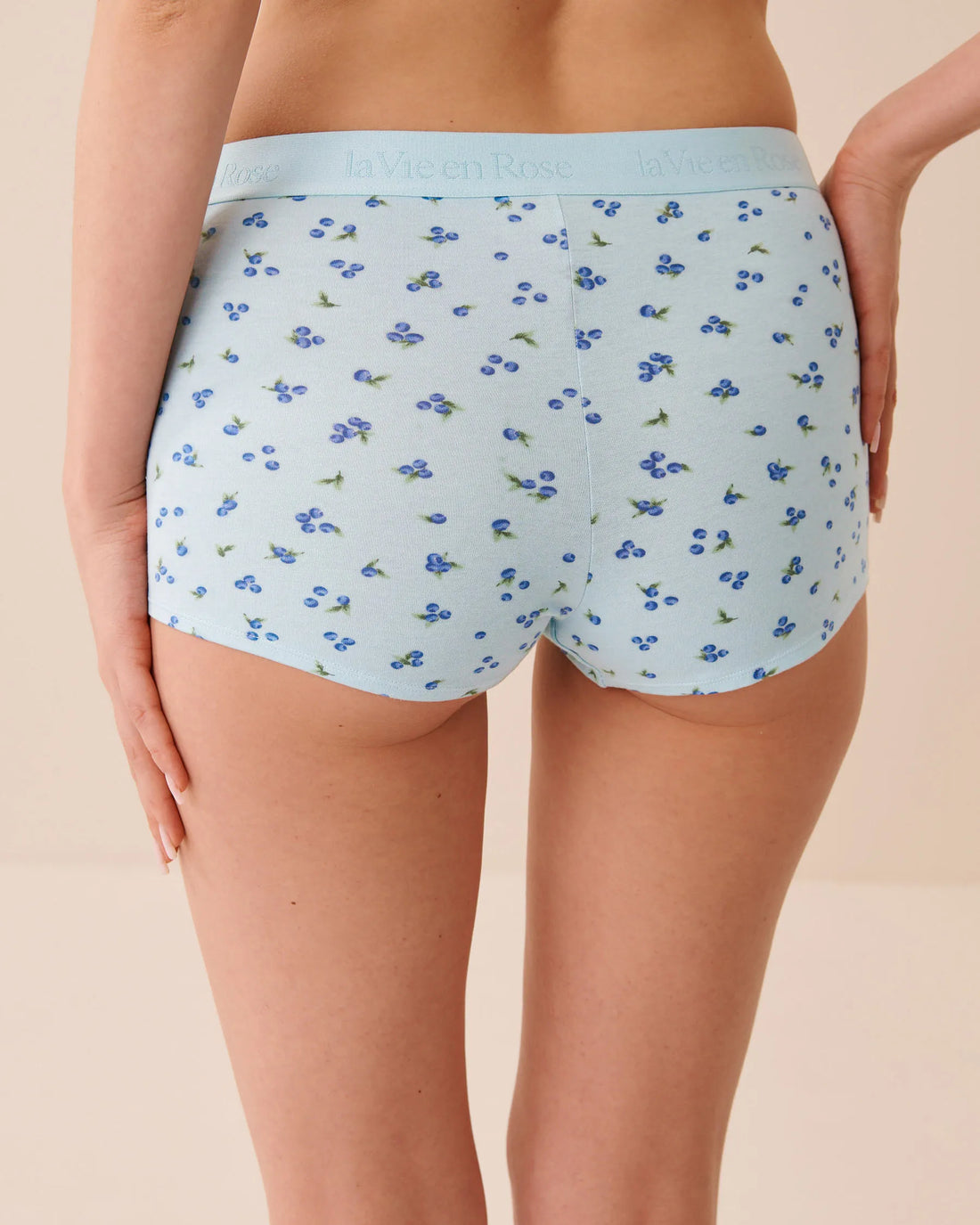 La Vie en Rose Stratosphere Blueberry Women Cotton and Logo Elastic Band High Waist Boyleg Pan SKU: 20100736_P40558 Image 02