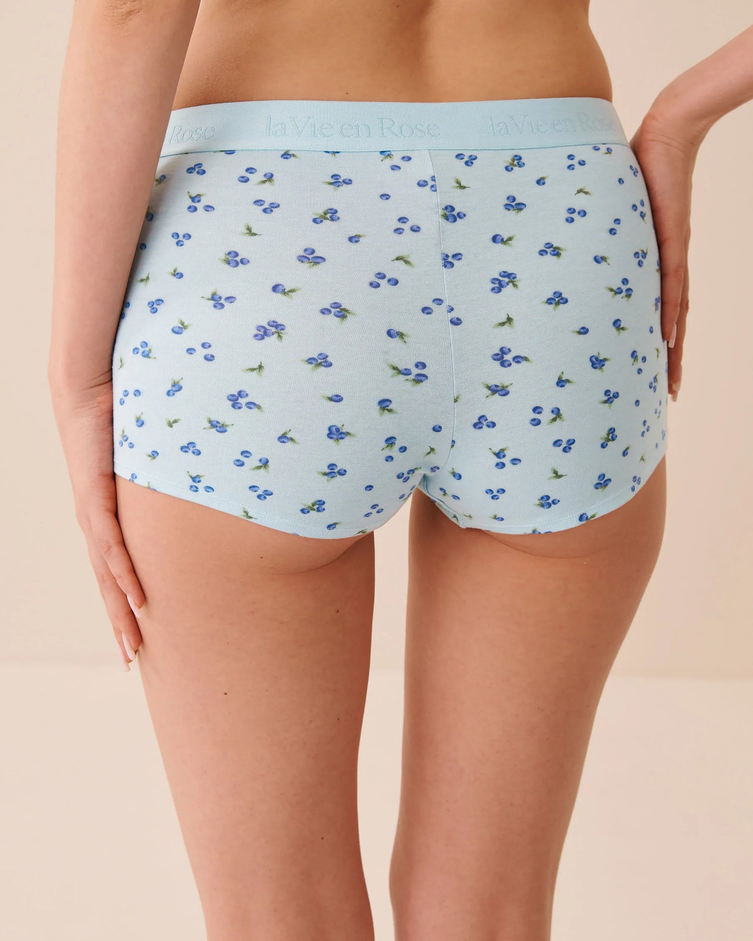 La Vie en Rose Stratosphere Blueberry Women Cotton and Logo Elastic Band High Waist Boyleg Pan SKU: 20100736_P40558 Image 02