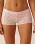 La Vie en Rose Snow White Pink Ditsy Women Bow & Ruched Cotton Boyshort Panty SKU: 20100744_P10588 Image 01