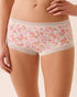 La Vie en Rose Watercolor Floral Women Super Soft Lace Trim Boyshort Panty SKU: 20100754_P10605 Image 01
